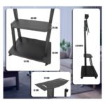 Soporte Tv Pantalla Dos Estantes De 32 A 75  Con Ruedas Negro - Imagen 8