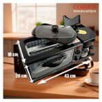 Horno De Mesa 3 En 1 Eléctrico Cafetera Plancha Cosmos Negro Negro - Imagen 6