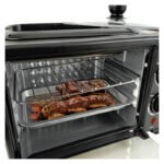 Horno De Mesa 3 En 1 Eléctrico Cafetera Plancha Cosmos Negro Negro - Imagen 5