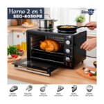 Horno 2 En 1 Eléctrico Doble Anafe Plato Liso Starlux 30l Negro - Imagen 10