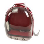 Mochila Cápsula Transparente Portátil Mascota Perro Gato 360 Rojo