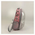 Mochila Cápsula Transparente Portátil Mascota Perro Gato 360 Rosa - Imagen 3