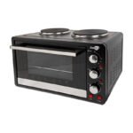 Horno 2 En 1 Eléctrico Doble Anafe Plato Liso Starlux 30l Negro