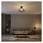 Lámpara Plafón Colgante De Techo Piramidal Negro Metálico Negro - Imagen 6