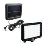 Foco Led Solar Con Sensor De Movimiento 56 Leds 5 Metros Negro Blanco Frío