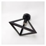 Lámpara Plafón Colgante De Techo Piramidal Negro Metálico Negro - Imagen 2