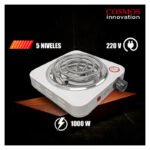 Cocina Anafe Eléctrico 1000w 1 Hornalla Espiral Cosmos Blanco - Imagen 8