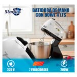 Batidora Con Pedestal Y Bowl 4 Litros 7 Velocidades Starlux Blanco 50 / 60 Hz - Imagen 8