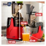 Juguera Extractor Eléctrica Jugos Starlux Sl-21030 Premium Rojo - Imagen 5