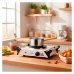 Anafe Cocina Eléctrico Plato Liso 1000w 1 Hornalla Con Asas Blanco - Imagen 6