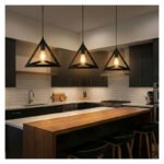 Lámpara Plafón Colgante De Techo Piramidal Negro Metálico Negro - Imagen 5