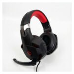 Auriculares Gamer Vincha Con Micrófono Color Negro Con Led Rojo - Imagen 4