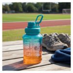Botella De Agua Deportiva Gimnasio Ejercicio 900ml Celeste - Imagen 4