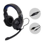 Auriculares Gamer Vincha Con Micrófono Color Negro Con Led Azul