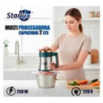 Procesadora Picadora Eléctrica Carne Verduras 2 Litros 250w Plateado - Imagen 6