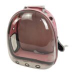 Mochila Cápsula Transparente Portátil Mascota Perro Gato 360 Rosa