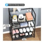 Perchero Multifuncional Kitul Con Zapatero 5 Niveles 170x80 Cm Color Negro - Imagen 8