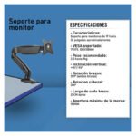 Soporte Brazo Para Monitor 17  A 32  Giratorio Inclinable Negro - Imagen 9