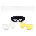 Antiparra Negra Moto 3 Lentes Amarillo Gris Transparente Negro L