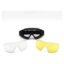 Antiparra Negra Moto 3 Lentes Amarillo Gris Transparente Negro L