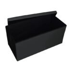 Baúl Banqueta Puff Organizador Living Comedor Dormitorio Negro Banqueta Plegable - Imagen 2