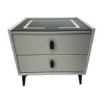 Mesa Mesita De Luz Smart Parlante Luz Led Carga Inalámbrica Mate Gris - Imagen 3