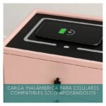 Mesa Mesita De Luz Smart Parlante Luz Led Carga Inalámbrica Mate Beige - Imagen 9