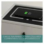 Mesa Mesita De Luz Smart Parlante Luz Led Carga Inalámbrica Mate Gris - Imagen 7