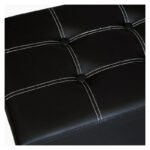 Baúl Banqueta Puff Organizador Living Comedor Dormitorio Negro Banqueta Plegable - Imagen 3