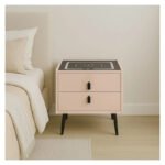 Mesa Mesita De Luz Smart Parlante Luz Led Carga Inalámbrica Mate Beige - Imagen 5