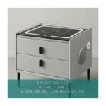 Mesa Mesita De Luz Smart Parlante Luz Led Carga Inalámbrica Mate Gris - Imagen 8