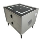 Mesa Mesita De Luz Smart Parlante Luz Led Carga Inalámbrica Mate Gris