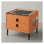 Mesa Mesita De Luz Smart Parlante Luz Led Carga Inalámbrica Mate Naranja - Imagen 10