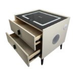 Mesa Mesita De Luz Smart Parlante Luz Led Carga Inalámbrica Mate Beige