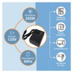 Transformador Voltaje 220v A 110v Hasta 200w Negro Negro - Imagen 8