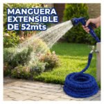 Manguera Mágica Extensible 52 Metros Riego + Pistola 7 Modos Azul - Imagen 9
