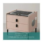 Mesa Mesita De Luz Smart Parlante Luz Led Carga Inalámbrica Mate Beige - Imagen 8