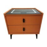 Mesa Mesita De Luz Smart Parlante Luz Led Carga Inalámbrica Mate Naranja - Imagen 3