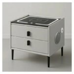 Mesa Mesita De Luz Smart Parlante Luz Led Carga Inalámbrica Mate Gris - Imagen 9