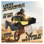 Antiparra Negra Moto 3 Lentes Amarillo Gris Transparente Negro L - Imagen 8