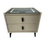 Mesa Mesita De Luz Smart Parlante Luz Led Carga Inalámbrica Mate Beige - Imagen 3