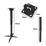 Soporte Universal Para Proyector Pared Y Techo Metal Robusto Negro - Imagen 5