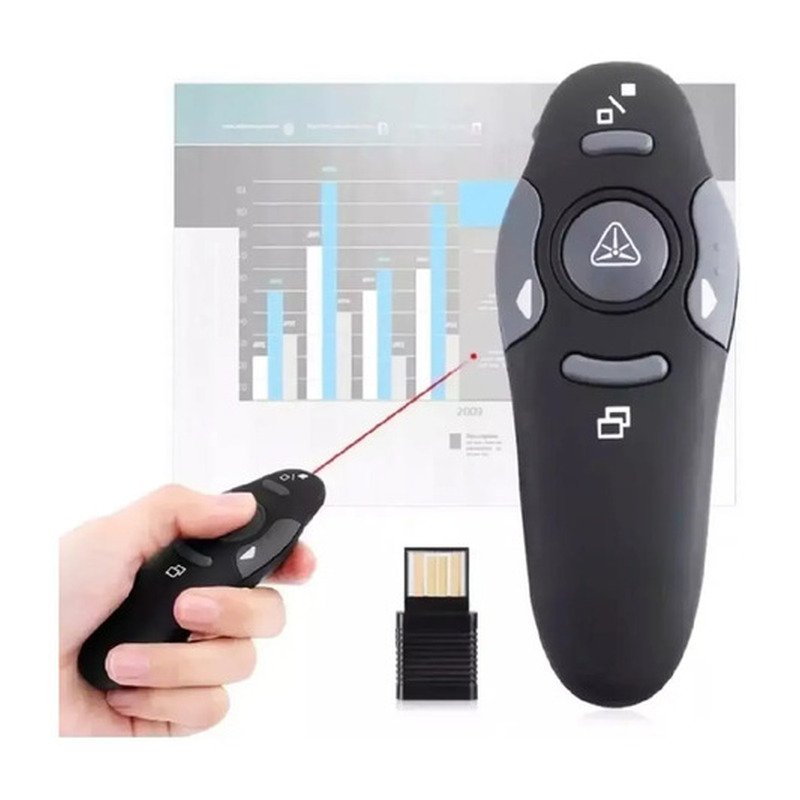 D_681036-MLU79578299420_102024-O.jpg Presentador Inalámbrico Y Puntero Láser Remoto Powerpoint Negro - Imagen 1