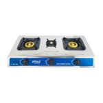 Anafe Triple Gas 3 Hornallas Encendido Eléctrico Aygaz Plateado