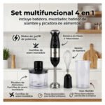 Mixer 4 En 1 Con Batidor Vaso Picadora 340w Starlux Gris - Imagen 9