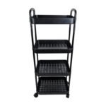 Carrito Carro Organizador 4 Estantes Cocina Baño Con Ruedas Negro - Imagen 4