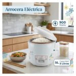 Olla Arrocera Vaporera Eléctrica 5 Litros 900w Starlux Blanco 50 / 60 Hz - Imagen 10