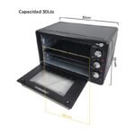 Horno Eléctrico De Mesa Mesada 30 Litros 1500w Negro - Imagen 8