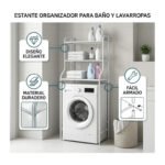 Estante Organizador Lavarropas Baño Metálico Rack 3 Niveles Blanco - Imagen 5