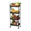 Carrito Carro Organizador 4 Estantes Cocina Baño Con Ruedas Negro